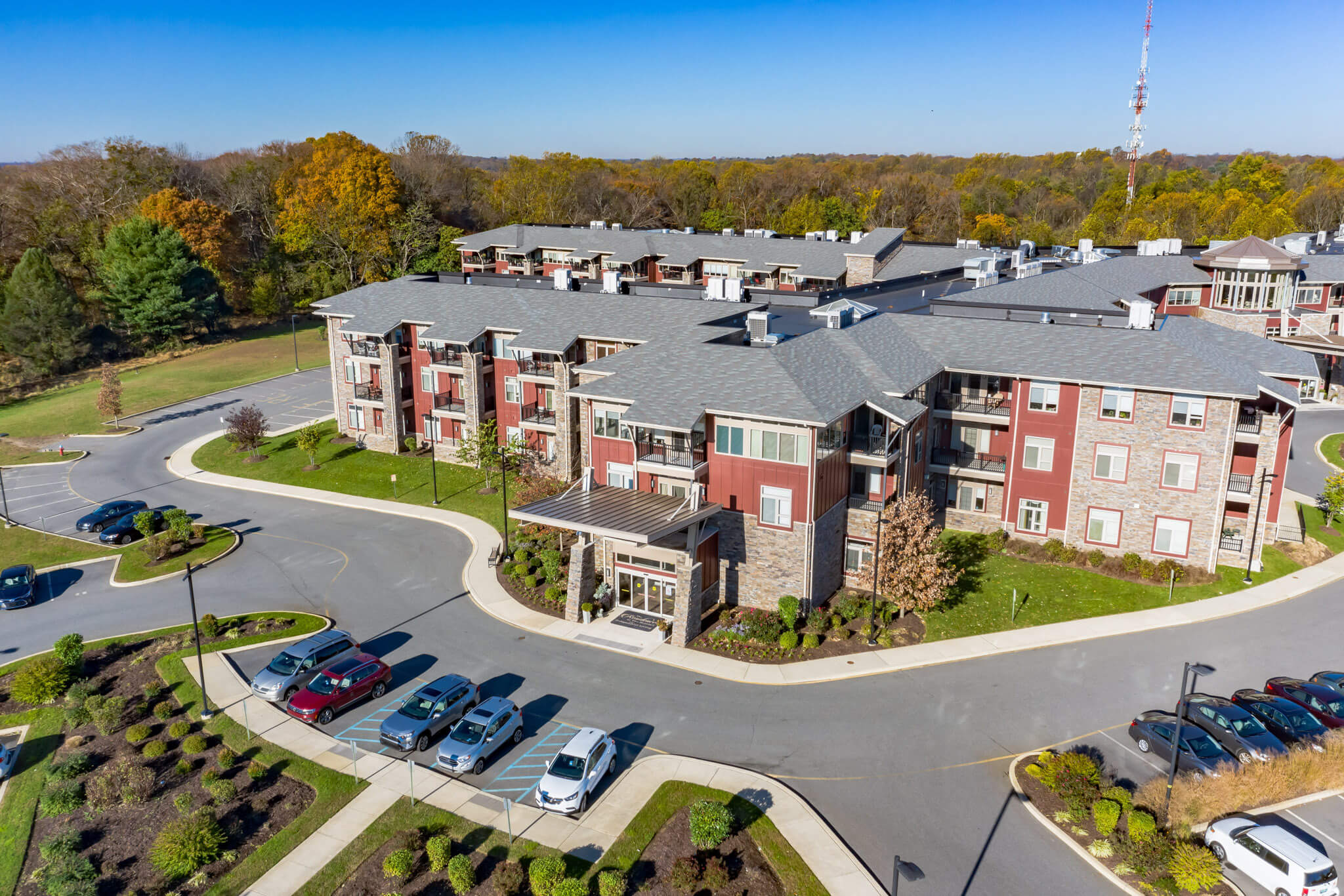 aerial photo of senior living community