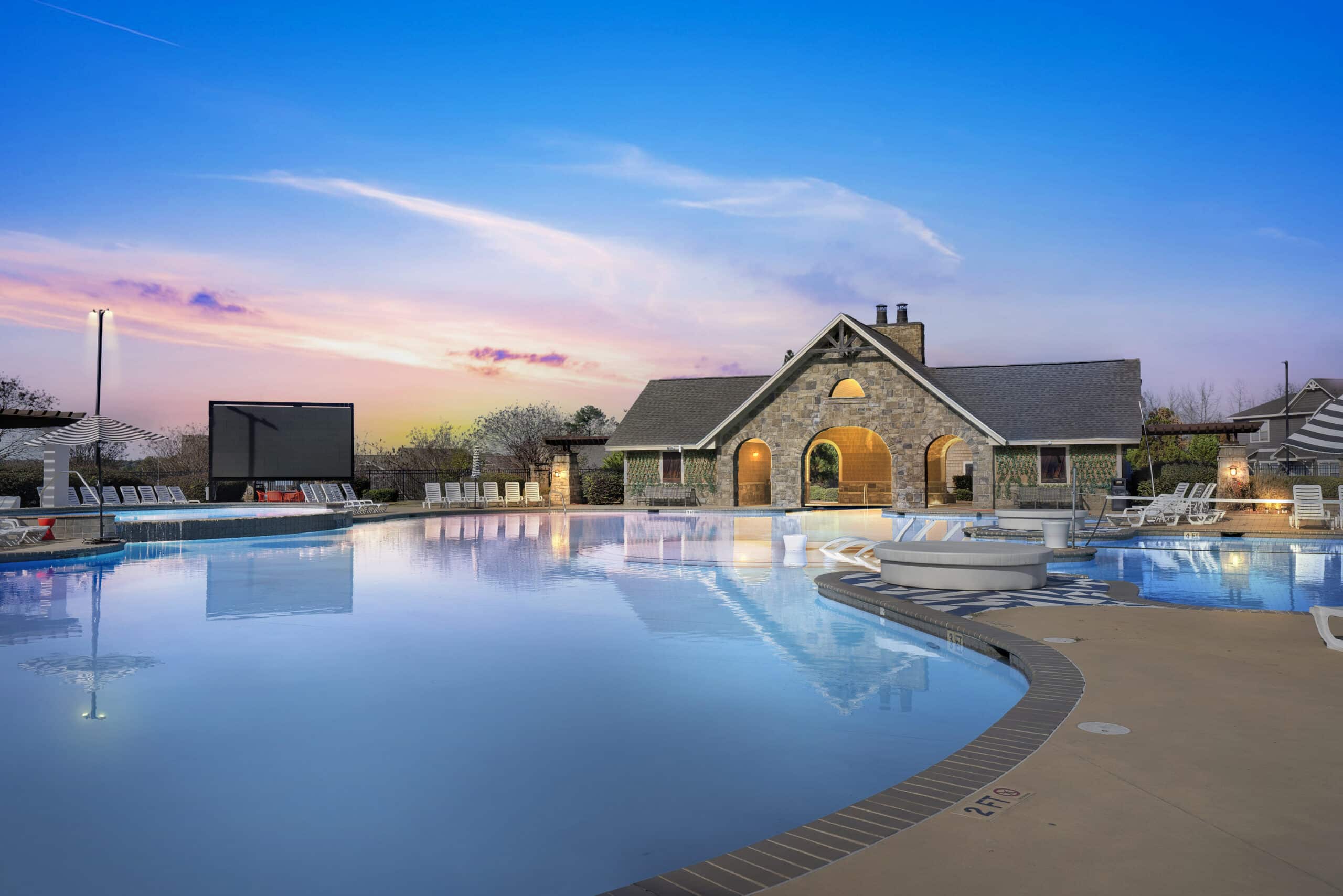 virtual twilight photo of pool