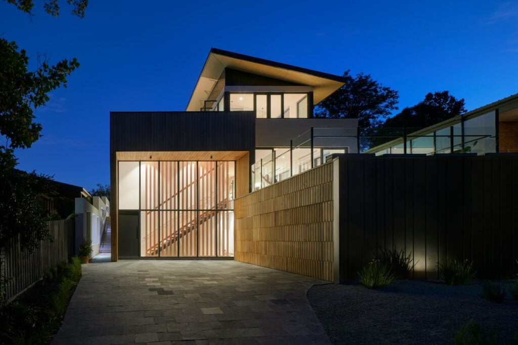 exterior of a house at night