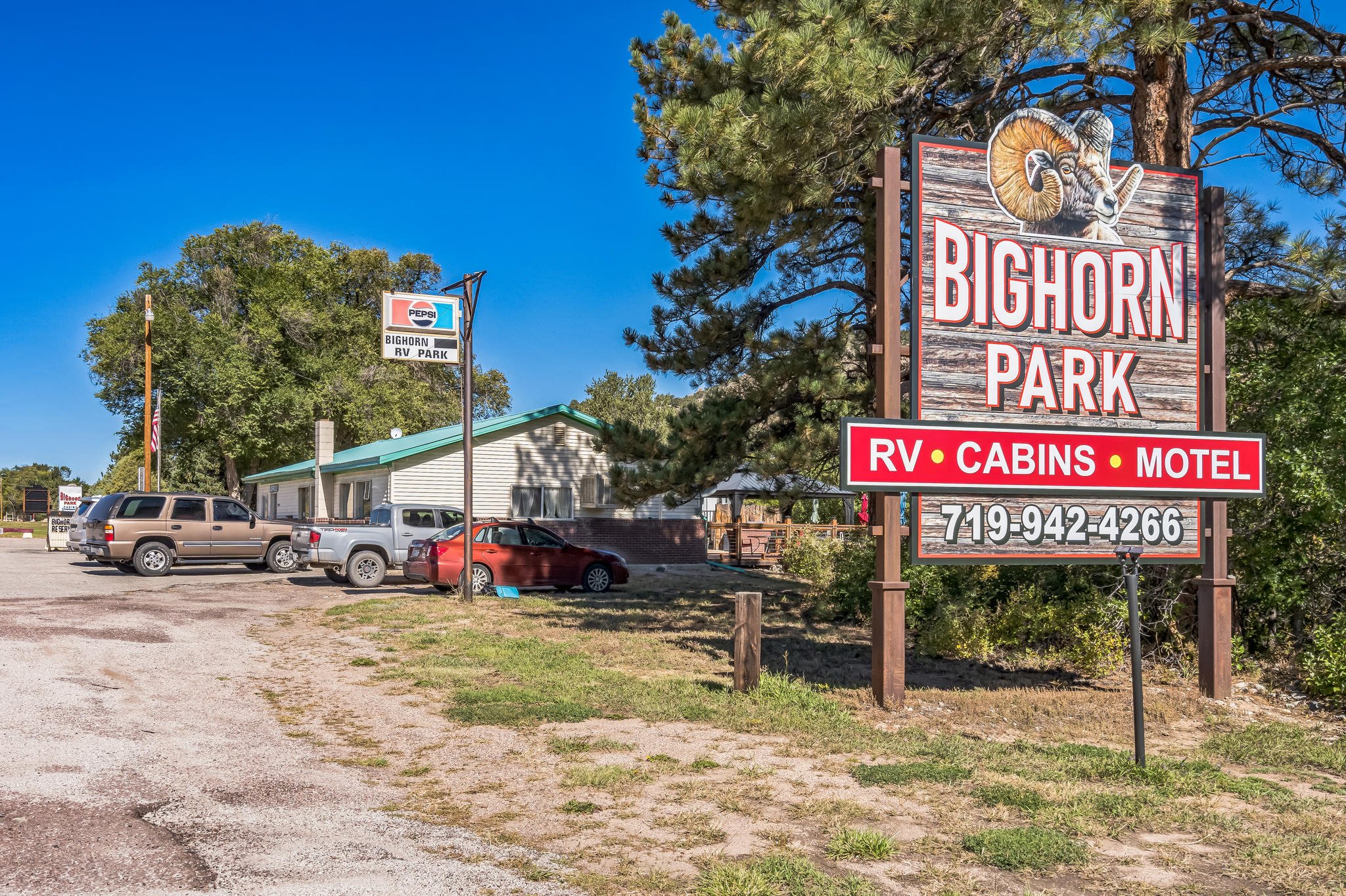 RV park sign and entrance 