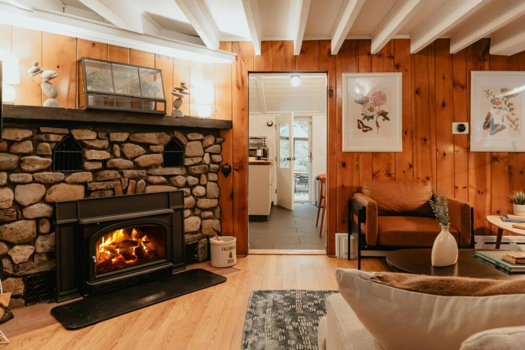 living room with fireplace