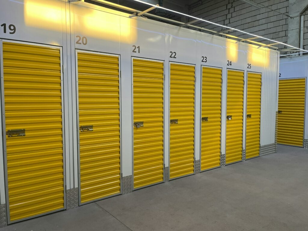 yellow storage units