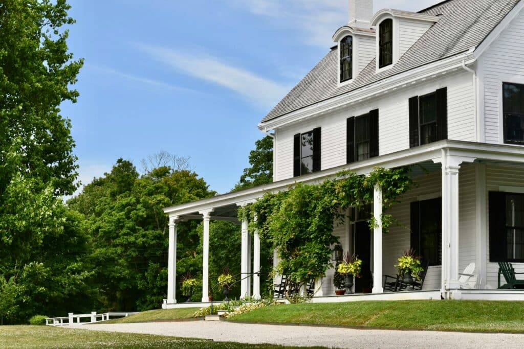 white house with front porch