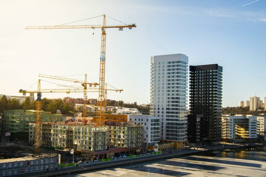 aerial photo of construction