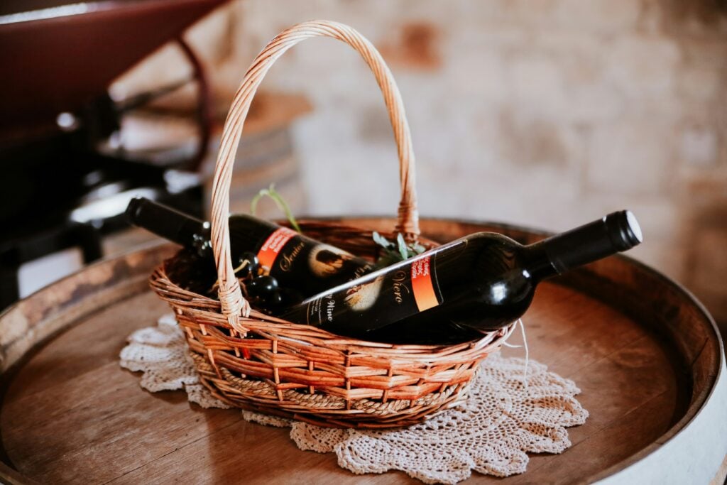 gift basket with wine