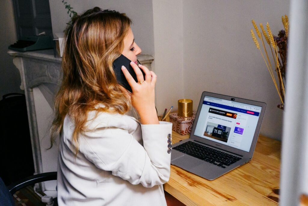 woman working at a desk