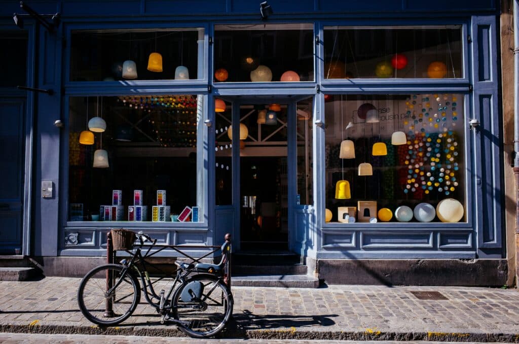 blue storefront