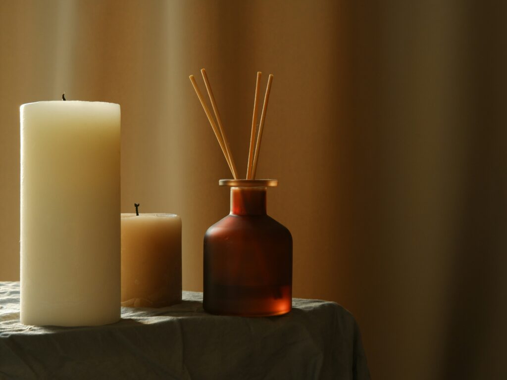 candles and diffuser