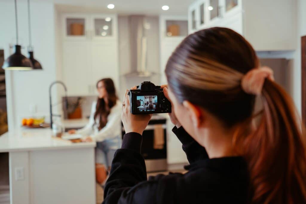 photo shoot in a kitchen