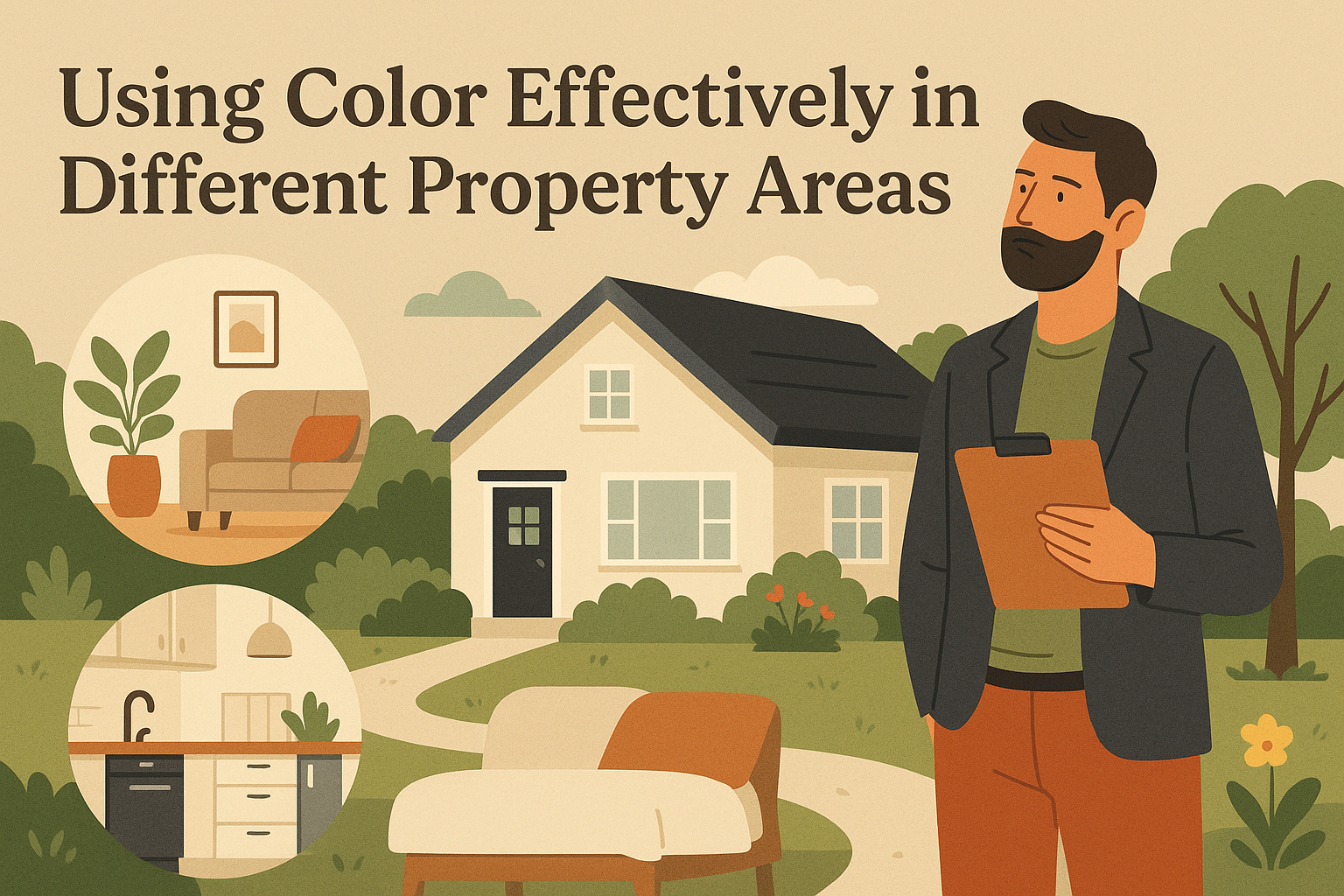 Using Color Effectively in Different Property Areas Choosing the right color strategies for a property can make all the difference when it comes to attracting buyers and standing out in a crowded market. Each area of a property serves a unique purpose, and the colors you choose should reflect that.