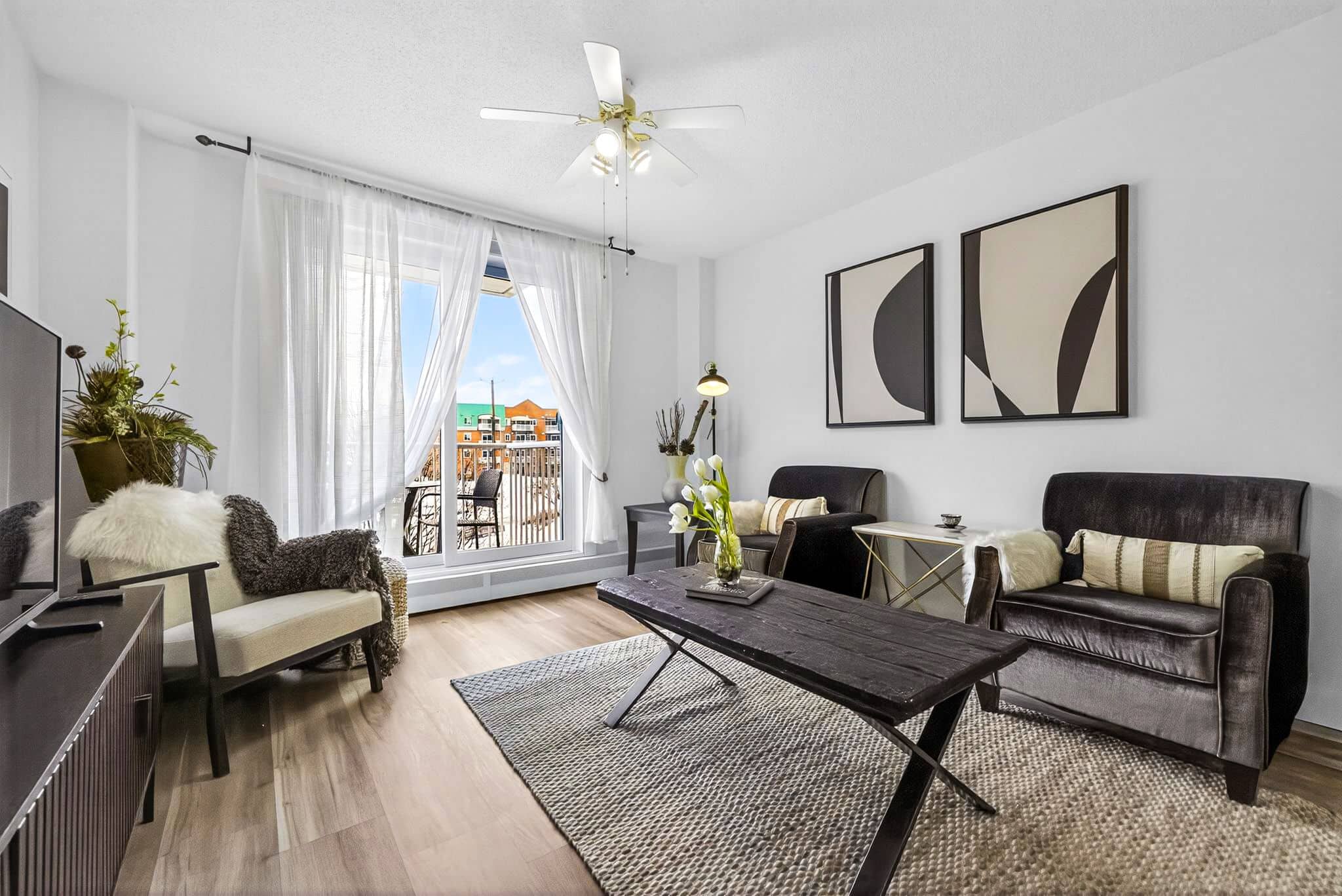 real estate photo living room Qubec