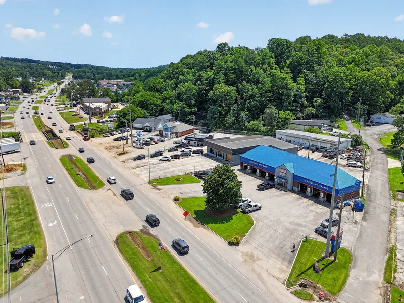 Aerial photo of a commercial auto service property