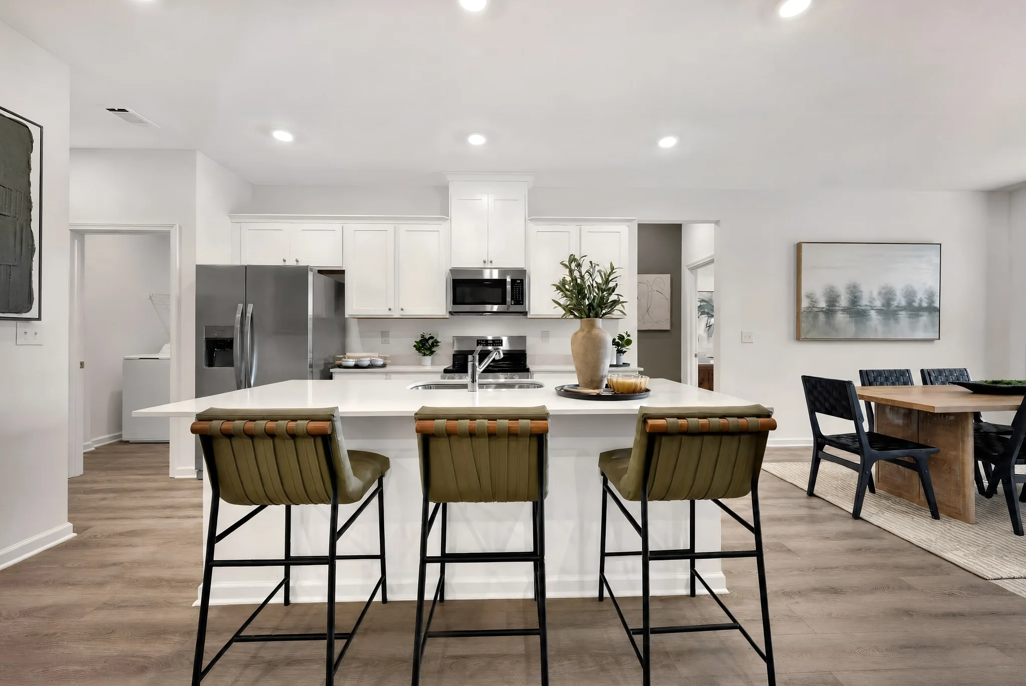 Beautifully staged dining room ready for a real estate listing shoot