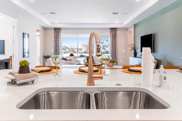 Model home kitchen and island photography