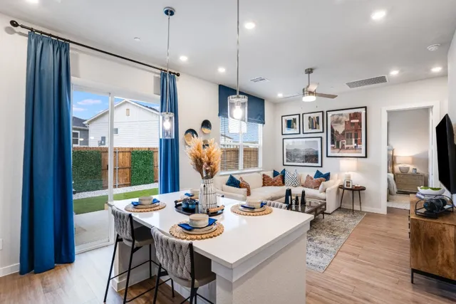 Model home dining and living area