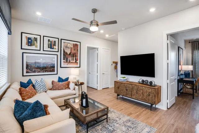 Modern TV lounge interior staging