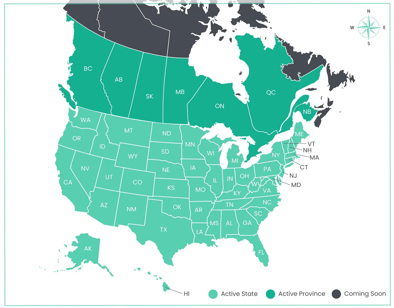 HomeJab service area covering all 50 states