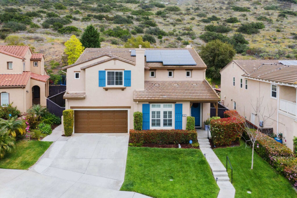 HomeJab drone photography of a two story home.