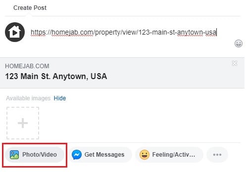  Image showing how to post a video on Facebook.