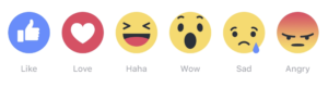 Example of Facebook reactions.