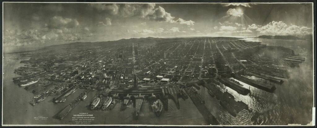 Aerial photograph of France circa 1906 taken from a balloon. - HomeJab