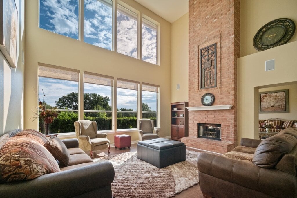 HDR real estate photo showing window views