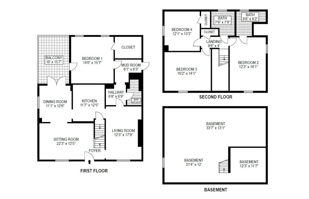 Floor plan example - B&W