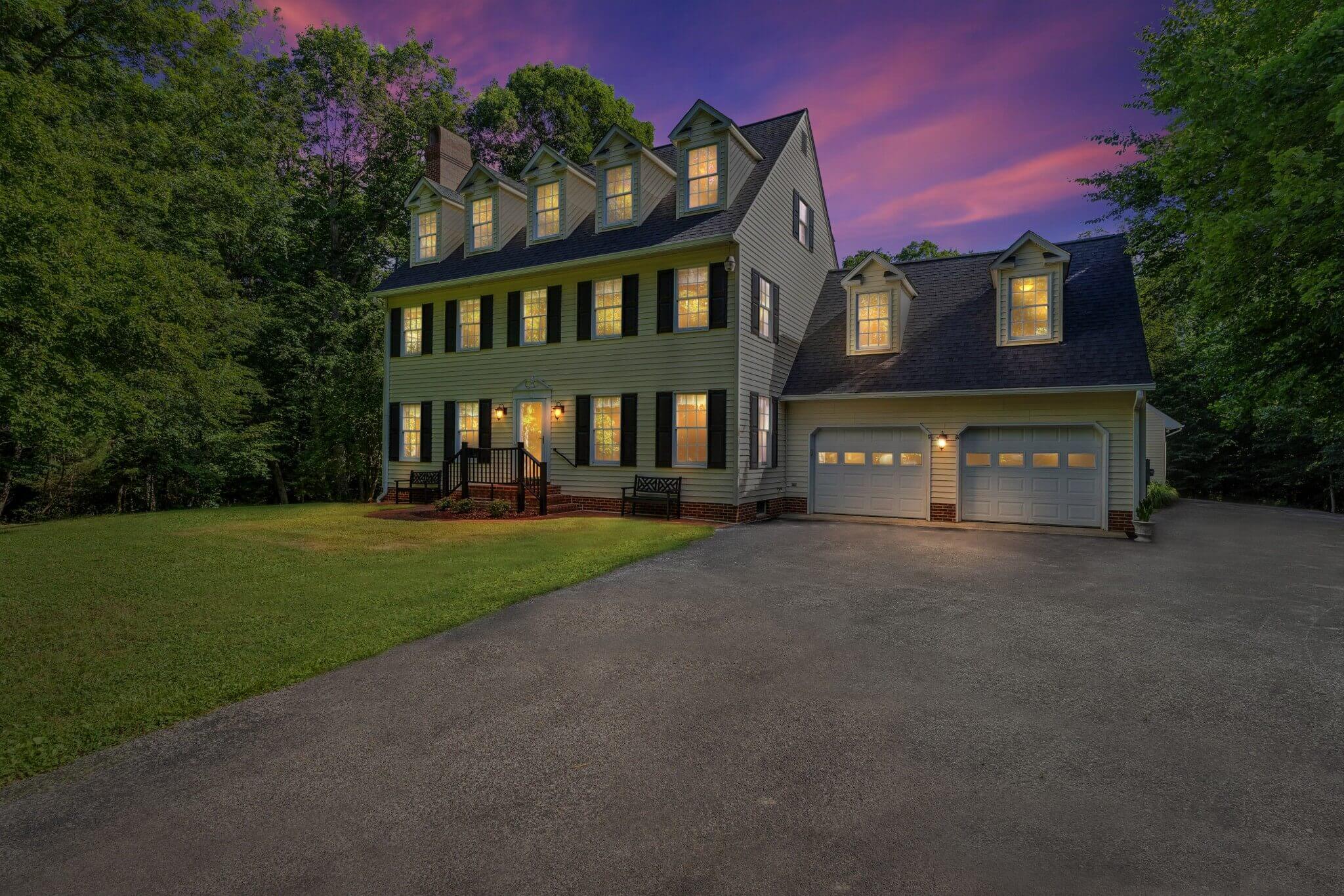 Virtual twilight photo of home in Leonardtown, MD