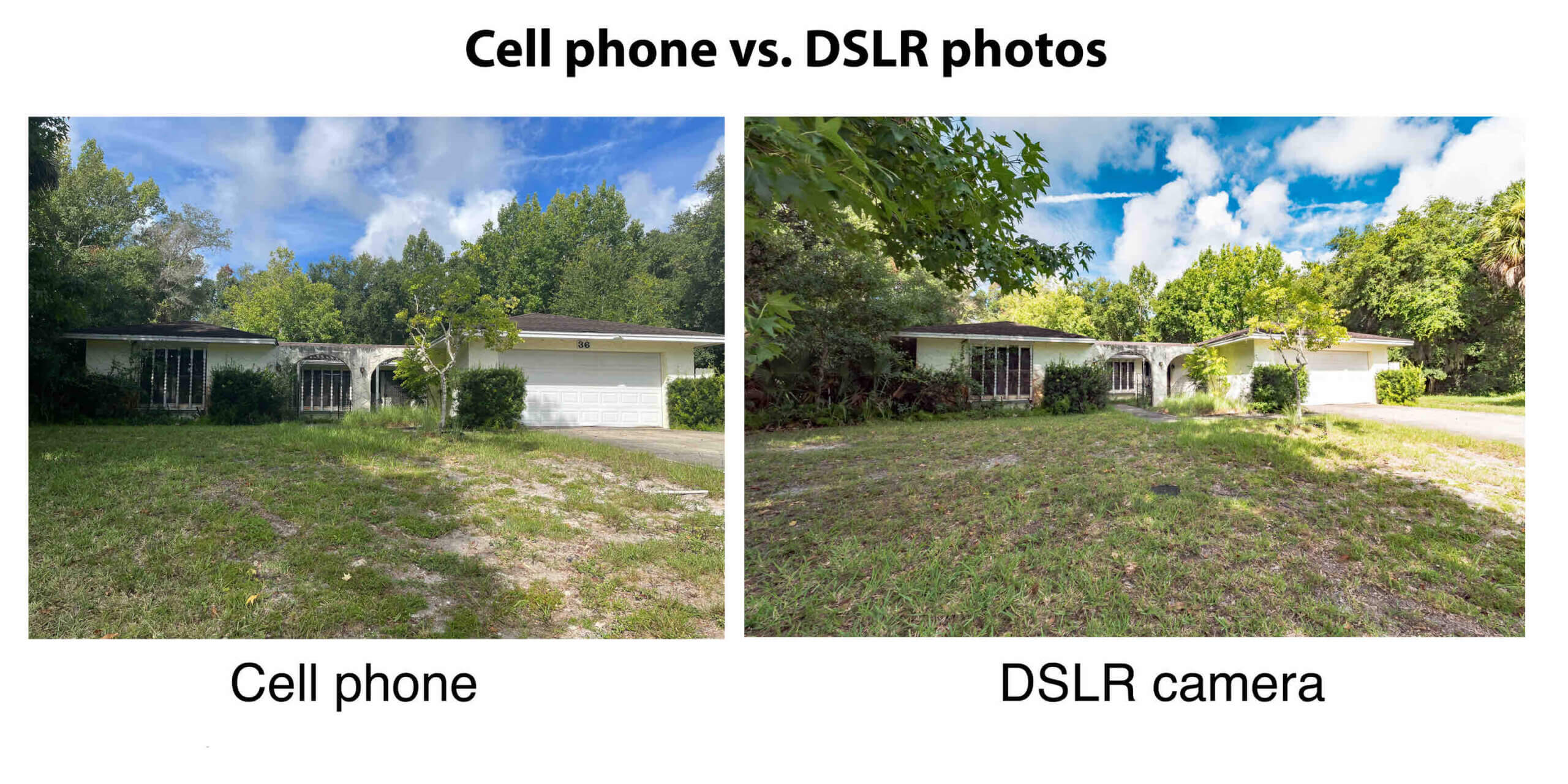 cell phone vs. DSLR real estate photos