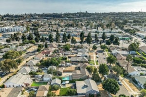 Aerial photo of residential neighborhood in Los Angeles